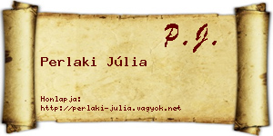 Perlaki Júlia névjegykártya